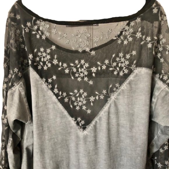 Angelsneverdie (Angels Never Die) Embroidered Tunic Tee - Gray - 2/L - Picture 7 of 10